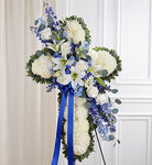 Peace and Prayers Standing Cross –Blue & White HCW-111