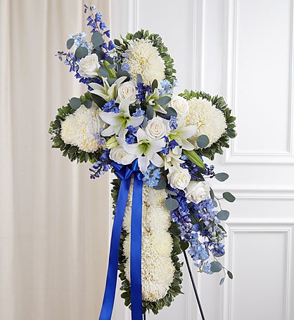 Peace and Prayers Standing Cross –Blue & White HCW-111