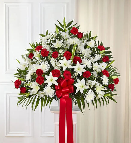 Heartfelt Sympathies™ Standing Basket  Red & White PA-103