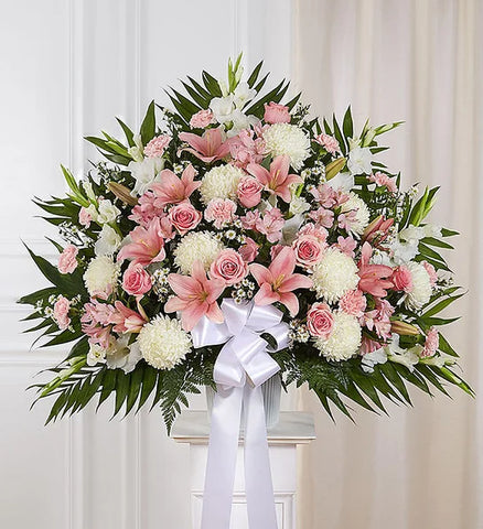 Heartfelt Sympathies™ Standing Basket  Pink & White PA-101